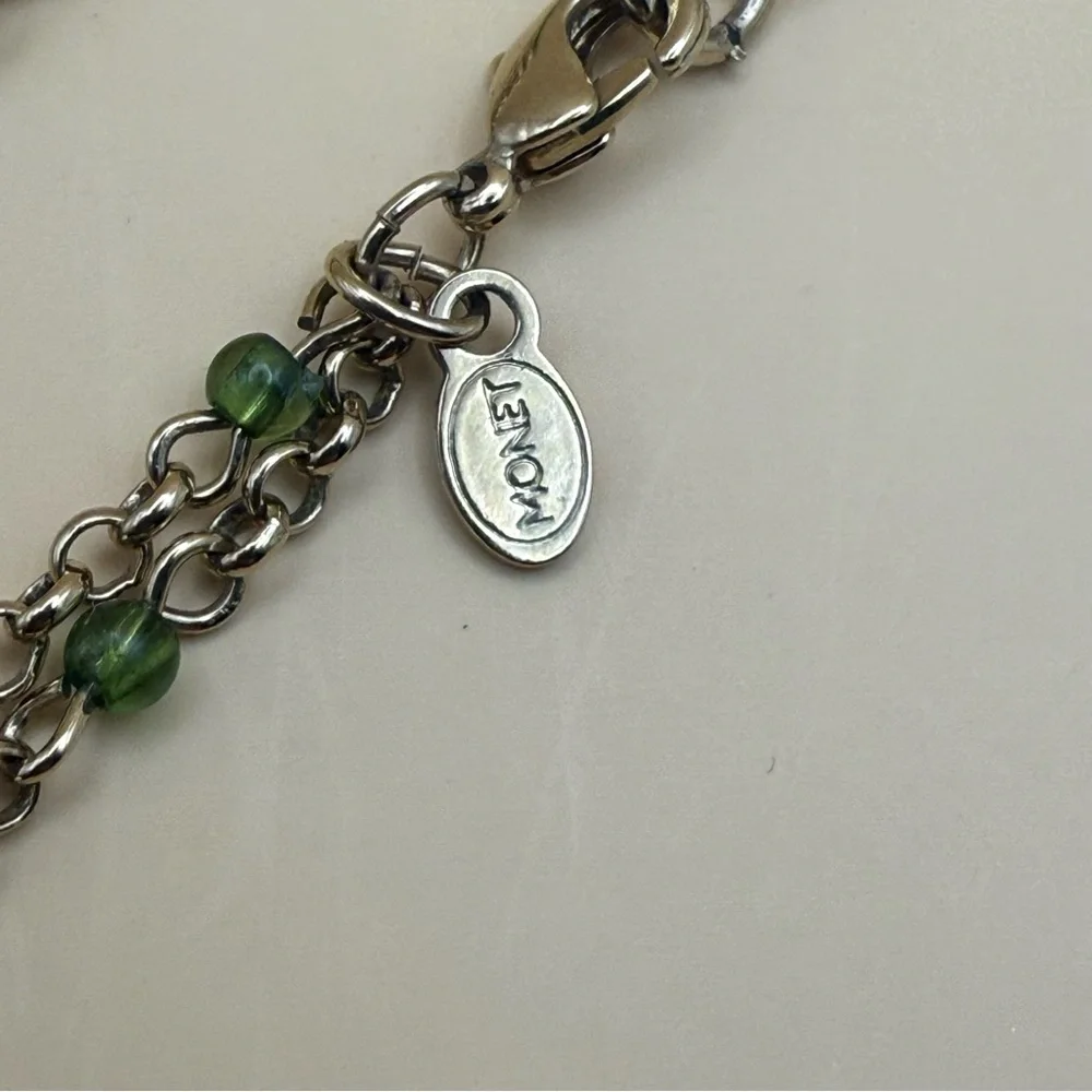 Vintage Monet 36” Gold Tone Necklace Multi Color Glass Beads Chain - Picture 6 of 9